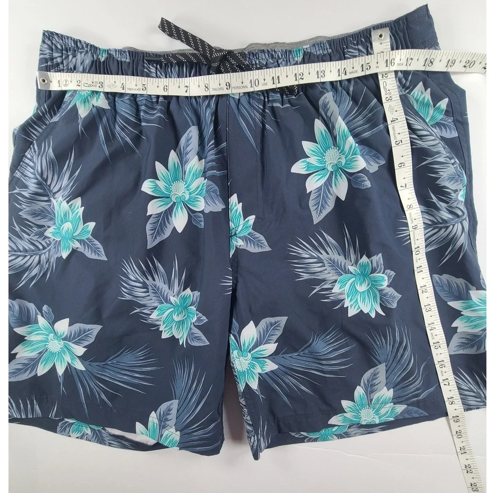 Hurley Swim Trunks Shorts Mens XXL Navy Floral Tropical W/ Liner Elastic Waist